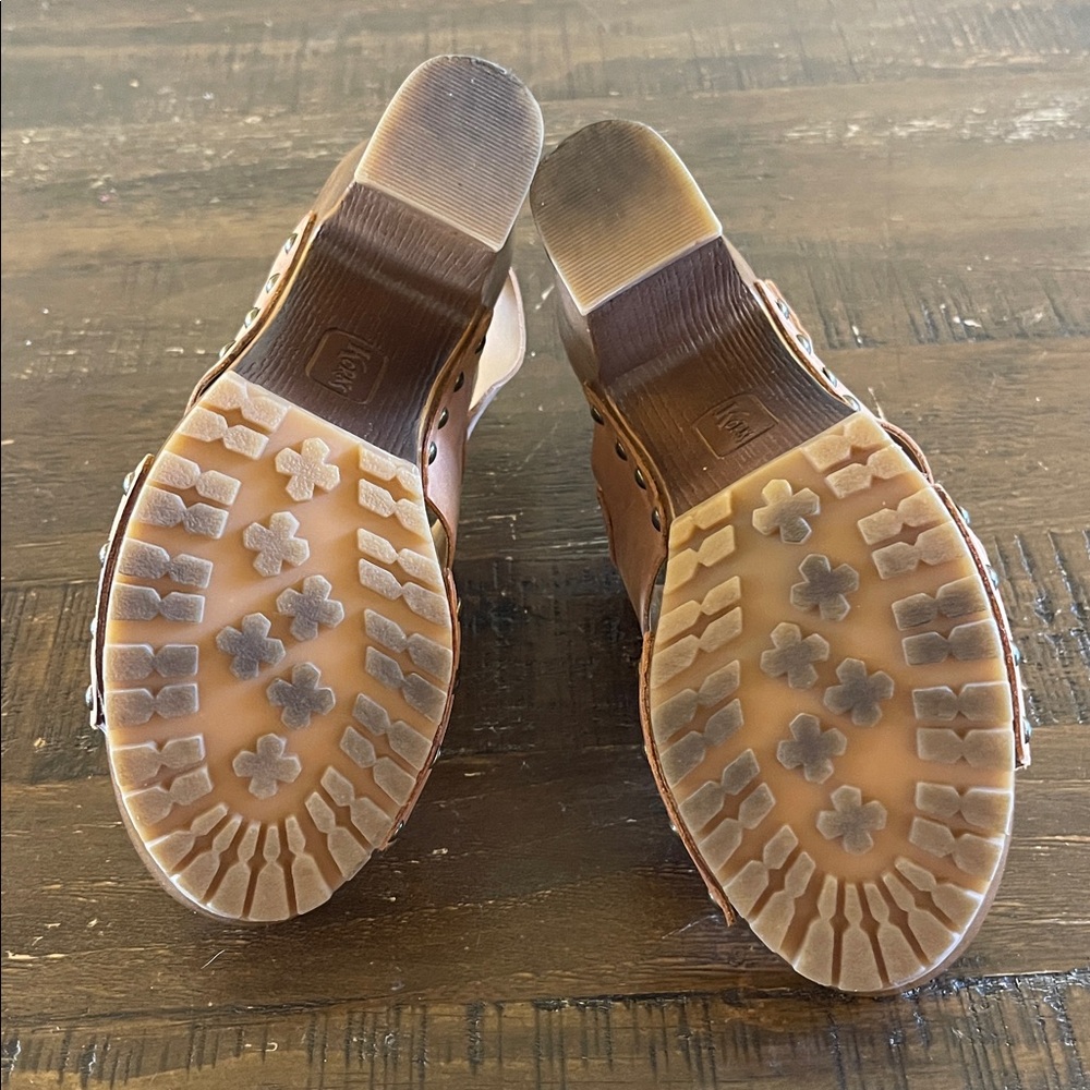 Korks Brown Leather Heels - Picture 4 of 6